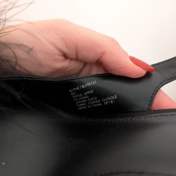 Steve Madden Black Feather Pom Pom Blythe Satin Slingback Heels Pumps - Picture 9 of 10